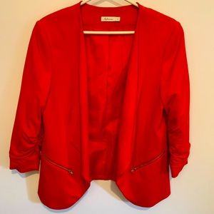 Red blazer with 3/4 sleeves